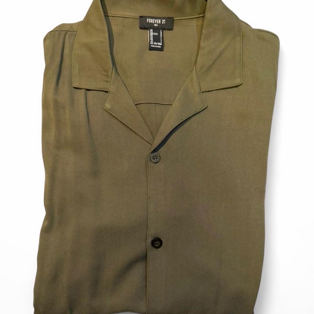 Forever 21 Khaki Button-Up Blouse